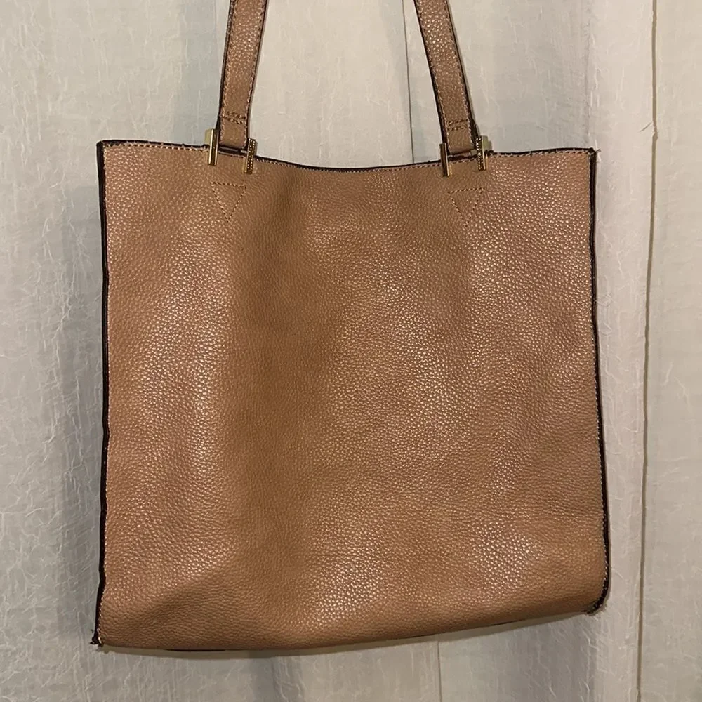 Steve Madden Tan Brown Faux Leather with Gold Tone Hardware Tote Bag Purse